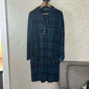 Anthropologie Soft Surroundings Paramount Plaid Dress